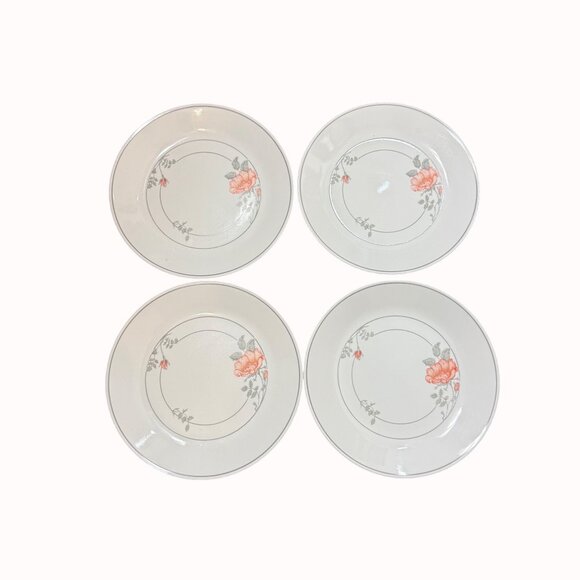 Corelle Desert Blossom Dinner Plate Set of 4 Vintage Dinnerware Pink Floral USA - Picture 14 of 14